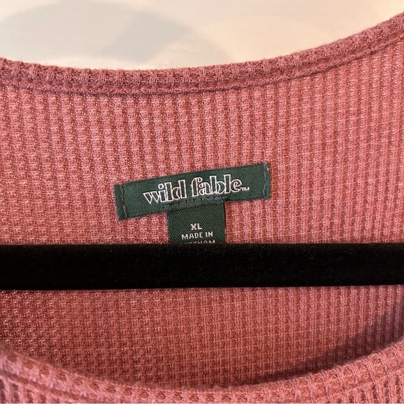 XL Wild Fable Dusty Rose Waffle Knit Empire Tee Dress - Picture 3 of 6